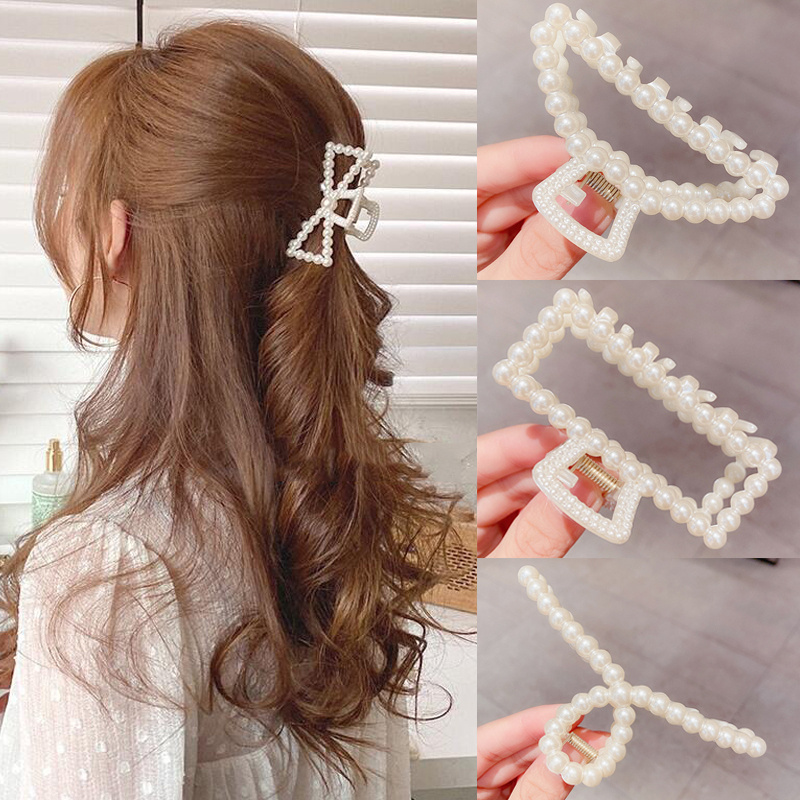 Hair Spa Wellness - Pearl Claw Clips Crab Geometric Hairpins