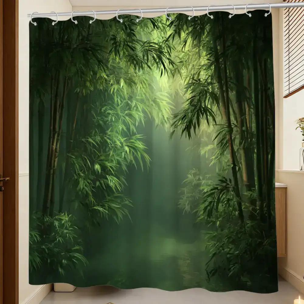 Bathroom Shower Curtain Bamboo - огляд і ціна Spa Wellness Nature