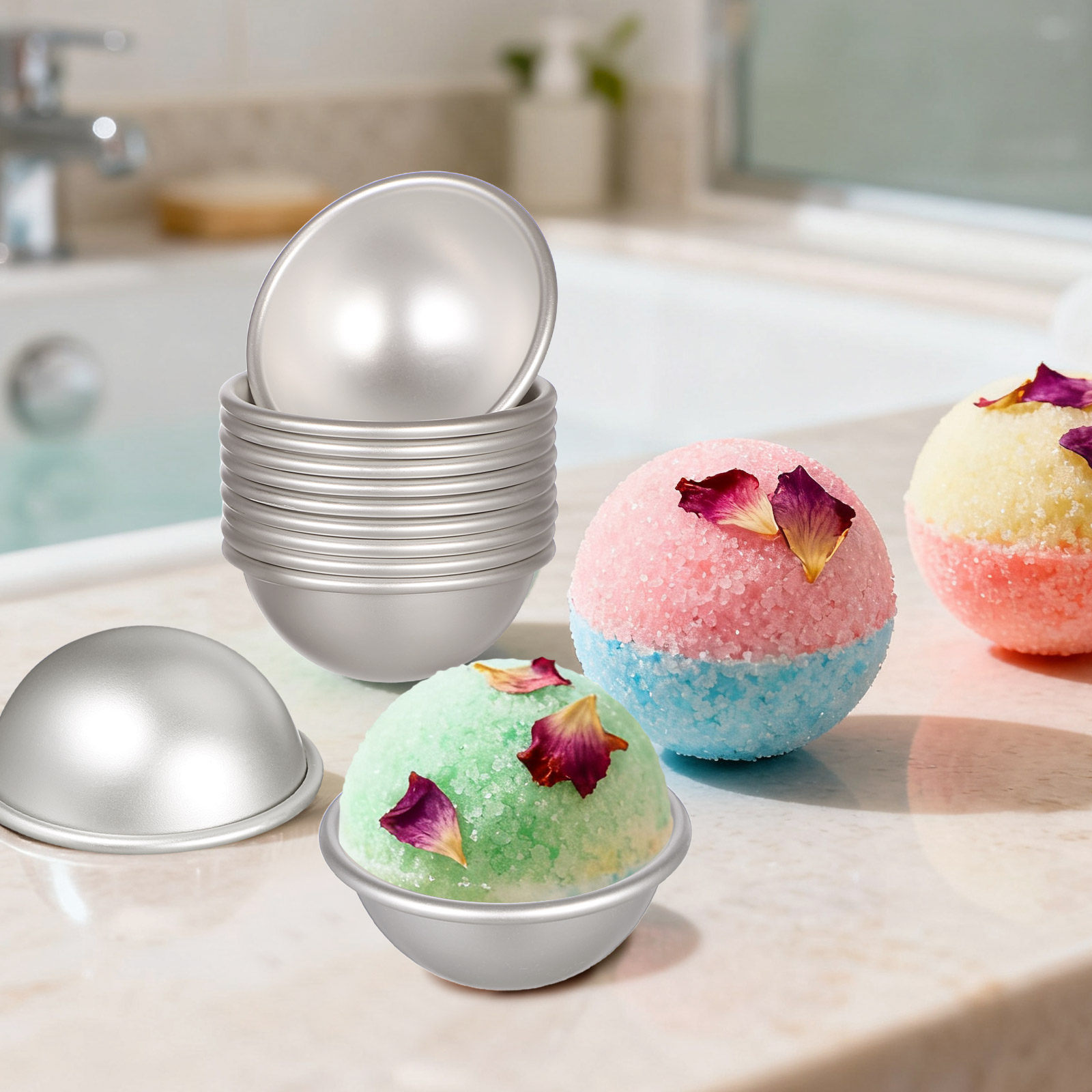 12Pcs High Quality Aluminium A - огляд і ціна Bath Bomb Mold