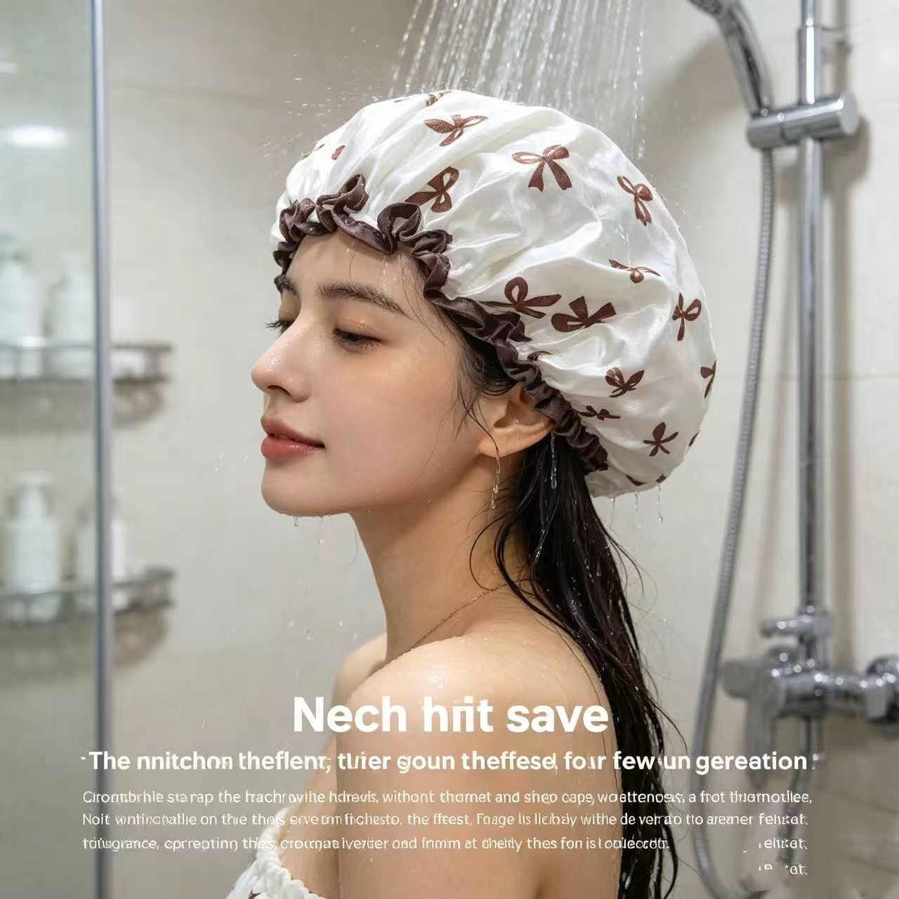 Bow-tie Waterproof Bath Cap fo - огляд і ціна Hair Spa Wellness